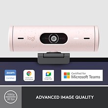 Logitech Brio 500 HD Webcam, 4 Megapixels, Rose (960-001432)