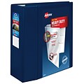 Avery Heavy Duty 5 3-Ring View Binders, D-Ring, Navy Blue (79806)