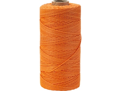 Mutual Industries Nylon Braided Mason Twine, 0.06" x 500 ft., Glo Orange, 6/Pack (14662-145-500)