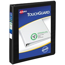 Avery TouchGuard Protection Heavy Duty 1 3-Ring View Binders, Slant Ring, White (17141)