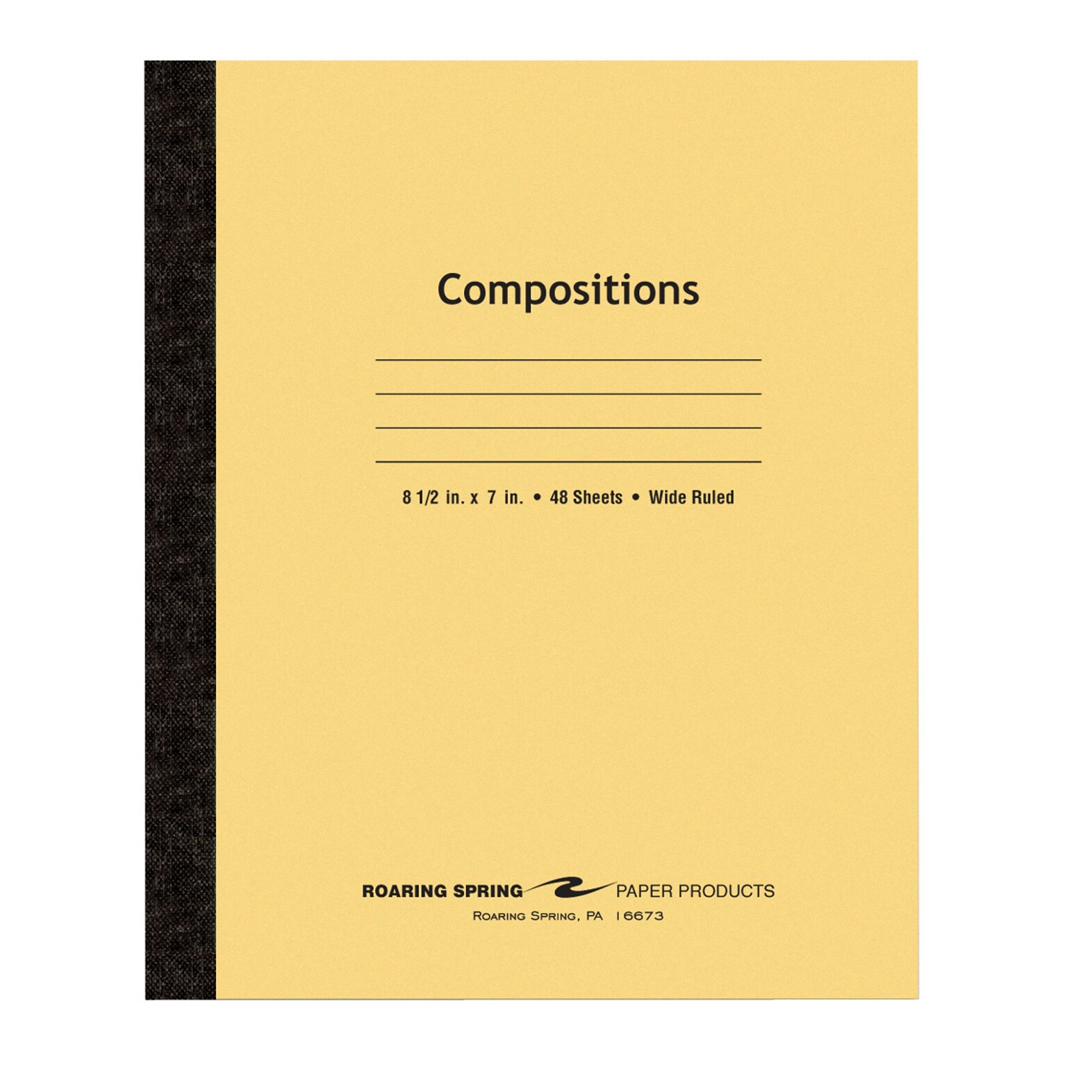 Roaring Spring Paper Products 1-Subject Composition Notebooks, 7 x 8.5, Wide Ruled, 48 Sheets, Brown (77308)