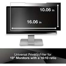 3M Privacy Filter for 19 Widescreen Monitor, 16:10 Aspect Ratio (PF190W1B)