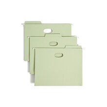 Smead FasTab Hanging File Folders, 1/3-Cut Tab, 3-1/2 Expansion, Letter Size, Moss, 9/Box (64222)