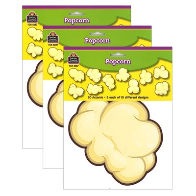 Teacher Created Resources Popcorn Accents, 30 Per Pack, 3 Packs (TCR5287-3)