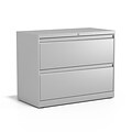 Quill Brand® Commercial 2 File Drawers Lateral File Cabinet, Locking, Gray, Letter/Legal, 36W (2029