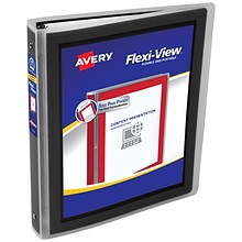 Avery Flexi-View Heavy Duty 1 3-Ring View Binders, Black (17686/14985-CC)