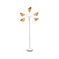 Simple Designs 67" White Metal Floor Lamp with 5 Adjustable Cone Shades (LF2006-GOW)