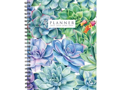 2024-2025 Willow Creek Succulents 6.5 x 8.5 Academic Weekly & Monthly Planner, Paper Cover, Multic