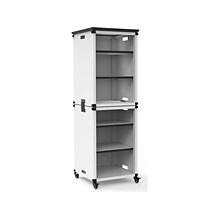 Luxor Mobile 6-Section Modular Classroom Bookshelf, 54.5H x 18.25W x 18.25D, White (MBSCB06)