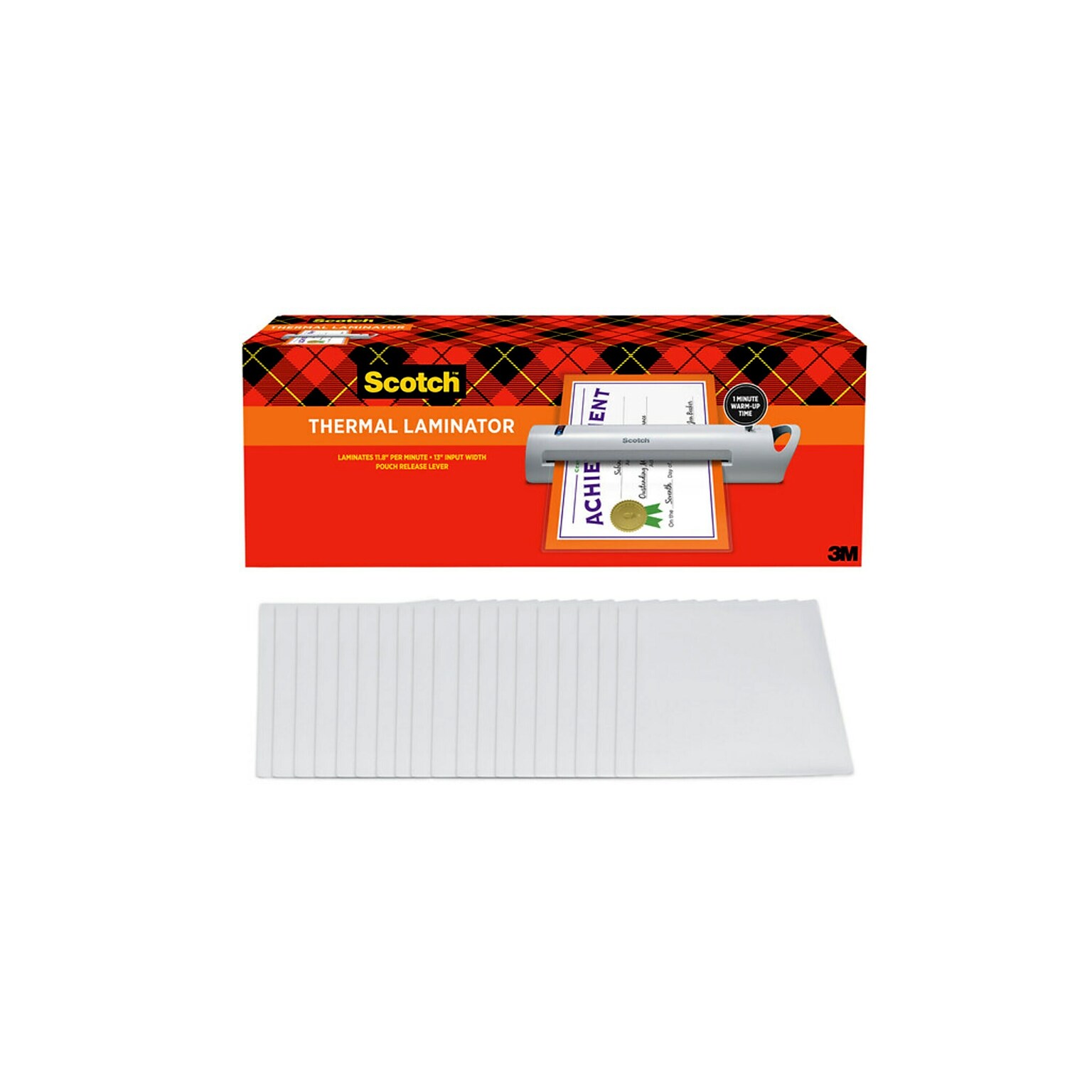 Scotch Thermal Laminator with 20 Letter Size Pouches, 13 Width (TL1302XVP)