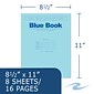 Roaring Spring Paper Products Exam Notebooks, 8.5" x 11", Wide Ruled, 8 Sheets, Blue, 500/Case (77517CS)