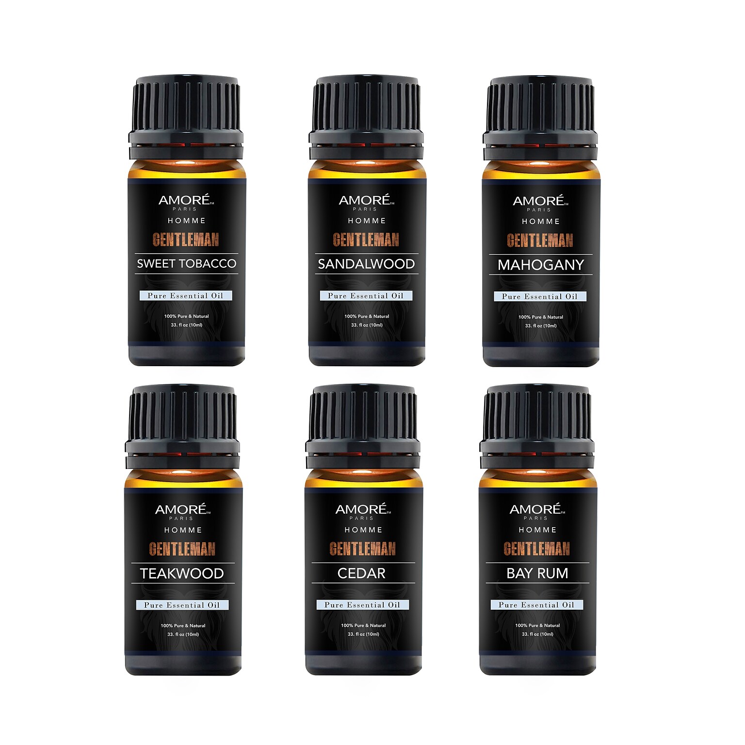 Extreme Fit Gentlemens Handheld Essential Oil, Assorted Scents, 10ml, 6/Set (AM-6ANKEOS)
