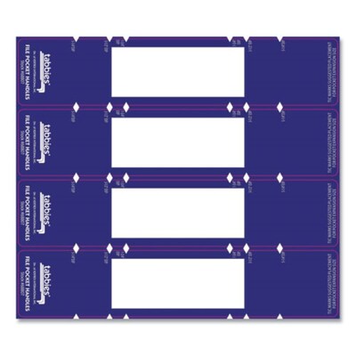 Tabbies File Pocket Handles, 4 Handles/Sheet, Dark Blue/White, 9 5/8W x 2H, 48/Pack