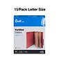 Quill Brand® 2/5-Cut Tab Pressboard Classification File Folders, 2-Partitions, 6-Fasteners, Letter, Brown, 15/Box (738036)