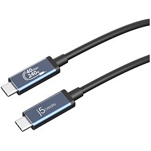 j5create 2.6 USB C to USB C Cable, Male to Male, Black/Space Gray (JUC29L08)