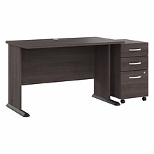 Bush Business Furniture Studio A 48W Computer Desk with 3 Drawer Mobile File Cabinet, Storm Gray (S