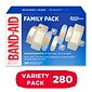 Band-Aid Family Variety Sheer Fabric Adhesive Bandages, 1.75" x 4", 280/Box (4711)