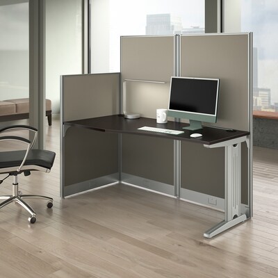 Bush Business Furniture Office in an Hour 63H x 65W Cubicle Workstation, Mocha Cherry (WC36892-03K