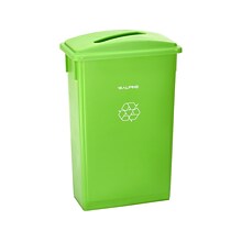 Alpine Industries Plastic Commercial Indoor Recycling Bin with Slotted Lid and Dolly, 23-Gallon, Lim