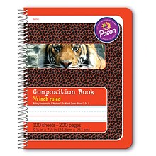 Pacon Composition Notebooks, 9.75 x 7.5, Wide Ruled, 100 Sheets, Multicolor, 6/Bundle (PAC2432-6)