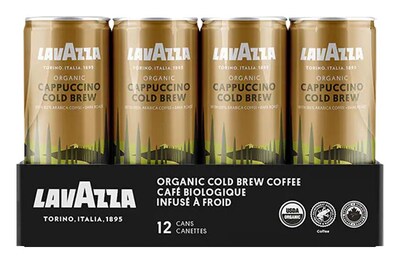 Lavazza Cappuccino Cold Brew Coffee, Dark Roast, 8 fl. oz., 12/Carton (2122)