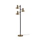 Adesso Clayton 66.5" Matte Black/Antique Brass Floor Lamp with 3 Double Drum Shades (3588-01)