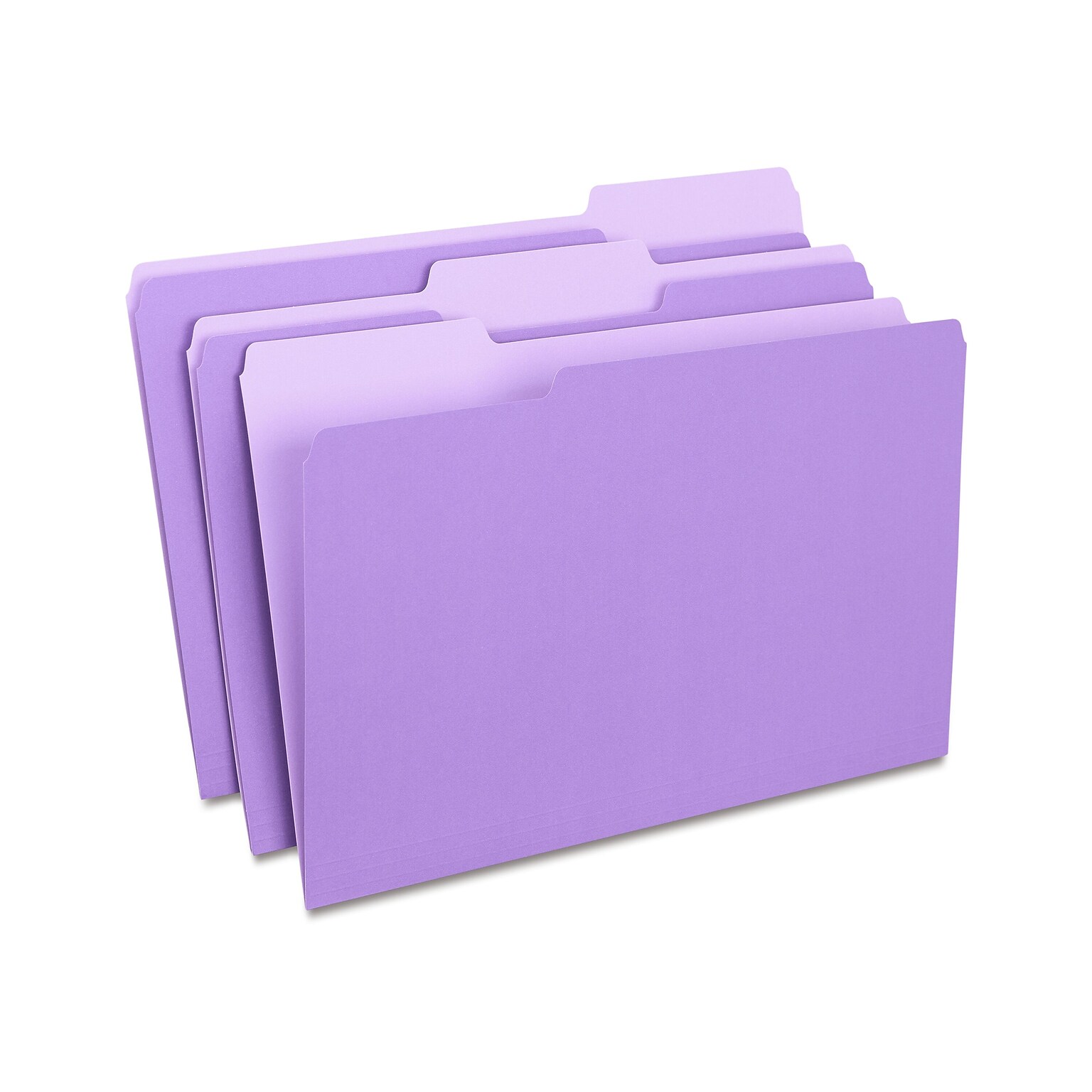 Quill Brand® File Folders, Assorted Tabs, 1/3-Cut, Legal, Violet, 100/Box (741013VT)