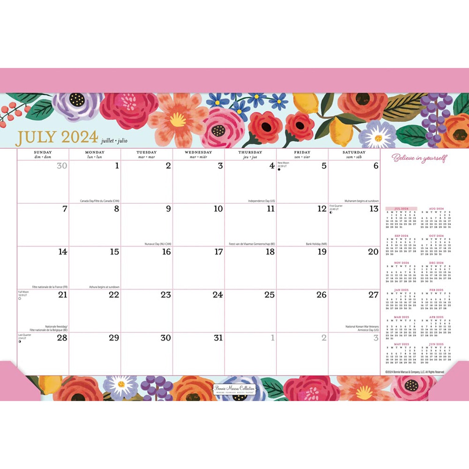 2024-2025 Plato Bonnie Marcus OFFICIAL 14 x 10 Academic & Calendar Monthly Desk Pad Calendar (9781975480431)