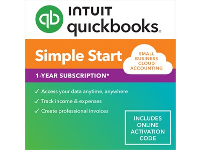 QuickBooks Online Simple Start 2024 1 Year Subscription, for 1 User, Windows/Mac, Download (5102311)