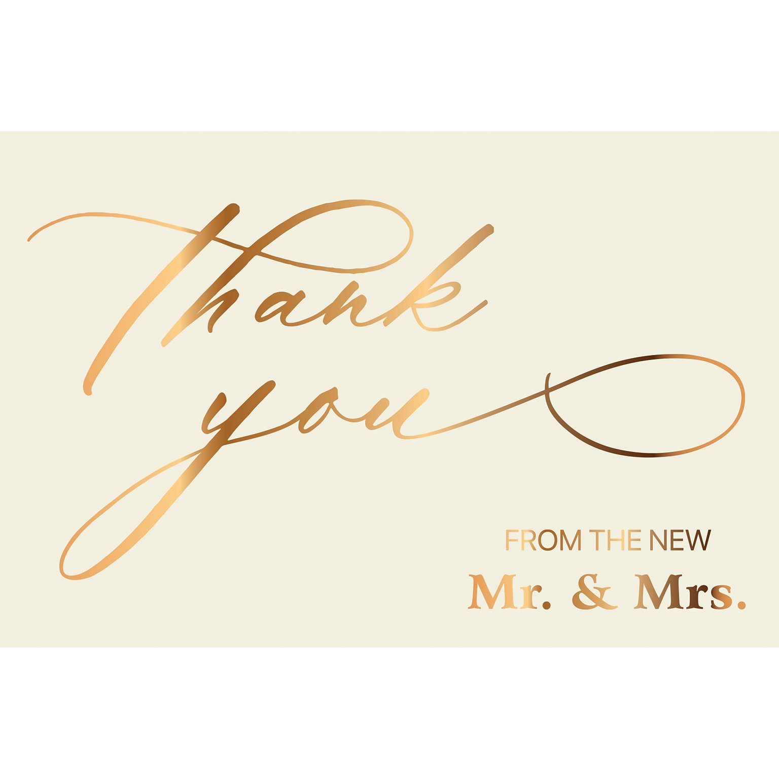 Better Office Wedding Thank You Cards with Envelopes, 4 x 6, Ivory/Metallic Gold, 50/Pack (64644-50PK)