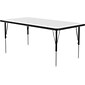 Correll Rectangular Activity Table, 48" x 30", Height-Adjustable, Frosty White/Black (A3048DE-REC-80)