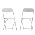 Flash Furniture Hercules™ Series Plastic Folding Chair, White, 2 Pack (2LEL3WHITE)