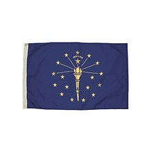Flagzone Indiana Flag with Heading and Grommets, 3 x 5, Each