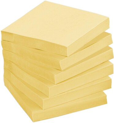 Post-it Recycled Notes, 3" x 3", Canary Collection, 75 Sheet/Pad, 24 Pads/Pack (654R24CPCY)