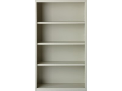 Hirsh HL8000 Series 60H 4-Shelf Bookcase with Adjustable Shelves, Light Gray Steel (21994)