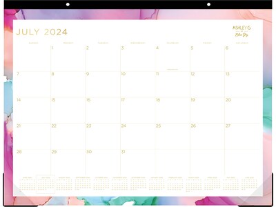 2024-2025 Blue Sky Ashley G Multicolor Smoke 22" x 17" Academic Monthly Desk Pad Calendar (148668-A25)