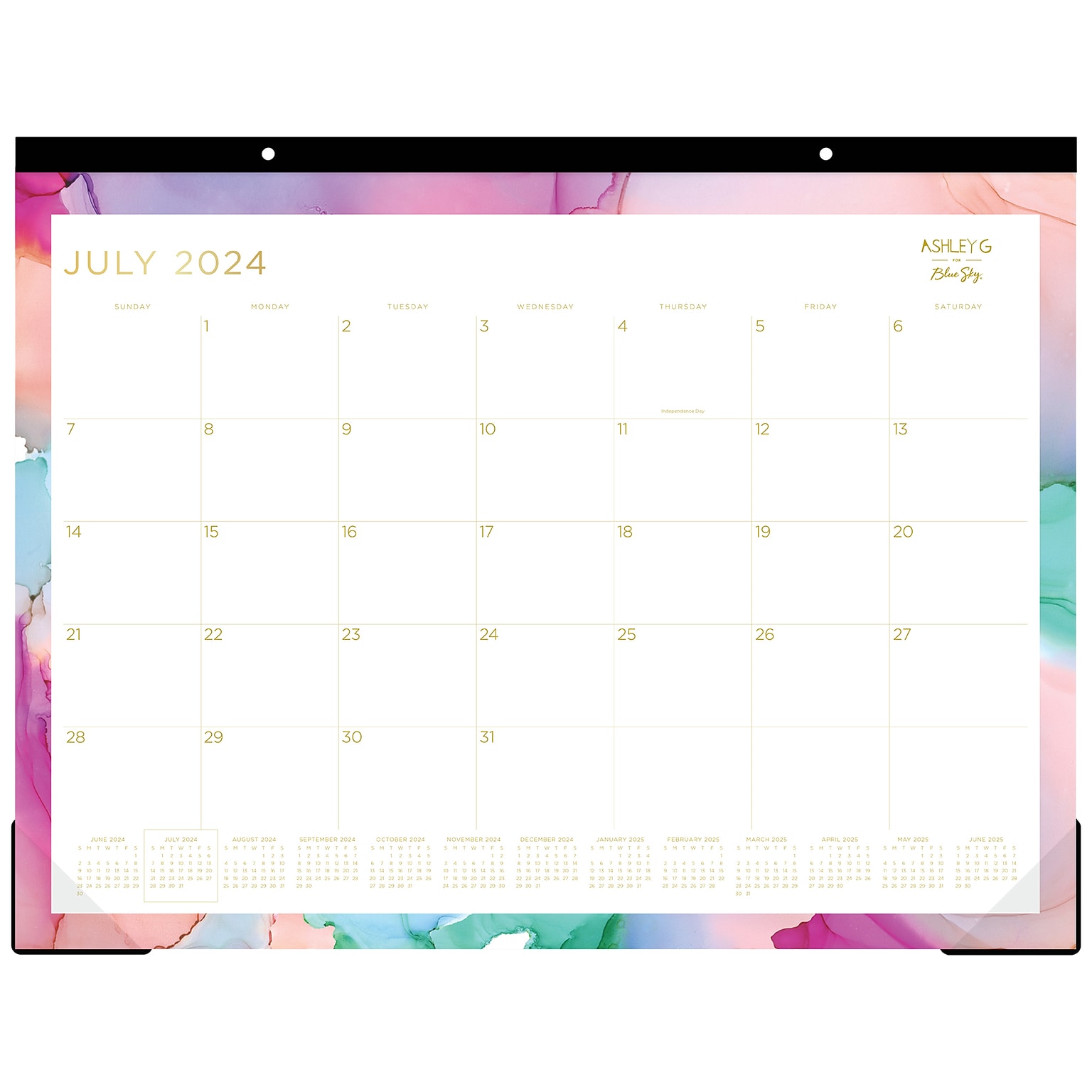2024-2025 Blue Sky Ashley G Multicolor Smoke 22 x 17 Academic Monthly Desk Pad Calendar (148668-A25)