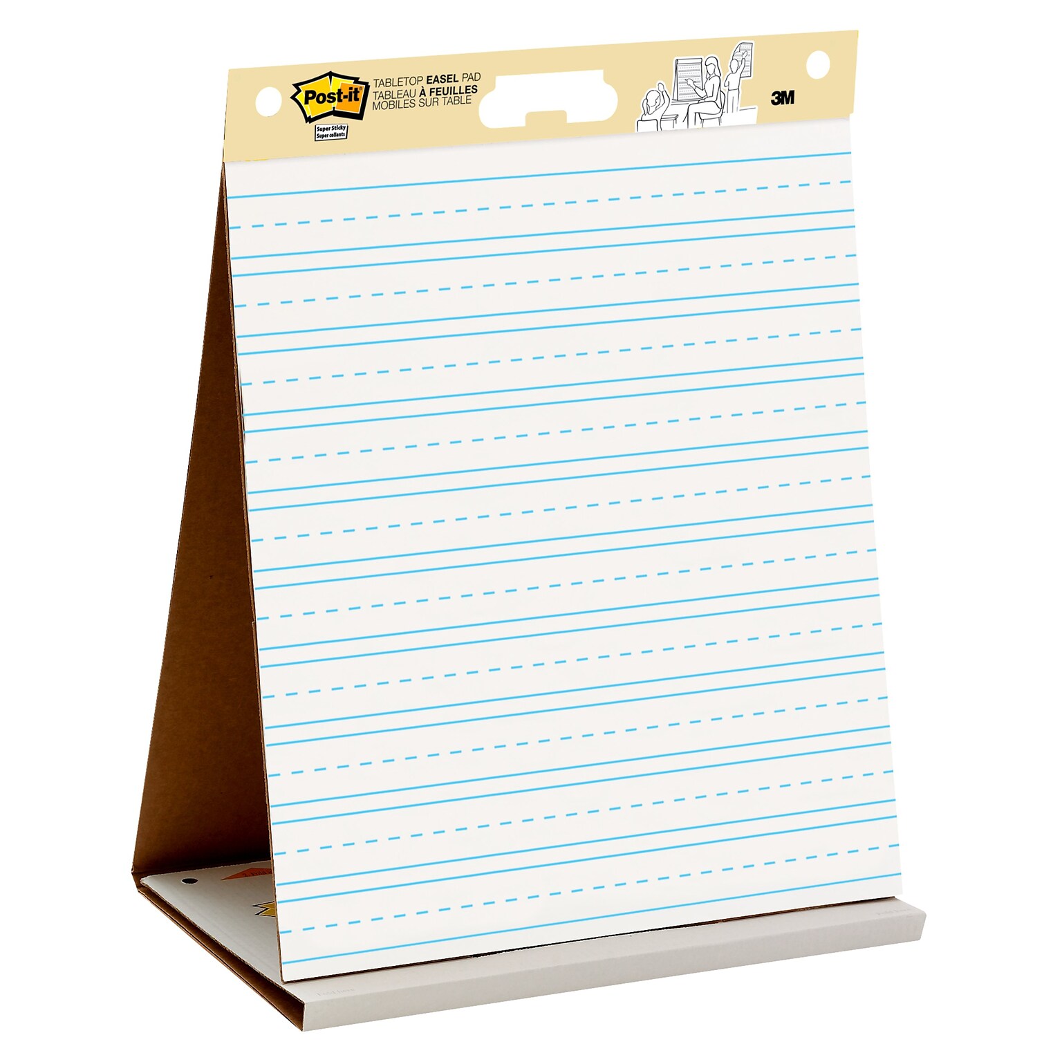 Post-it® Super Sticky Tabletop Easel Pad, 20 x 23, Primary Lined, 20 Sheets/Pad (563PRL)