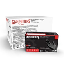 Gloveworks GPNB Nitrile Industrial Grade Gloves, XL, Black, 100/Box, 10 Boxes/Carton (GPNB48100-CC)