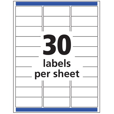 Avery Easy Peel Inkjet Address Labels, 1" x 2-5/8", Clear, 30 Labels/Sheet, 10 Sheets/Pack   (18660)