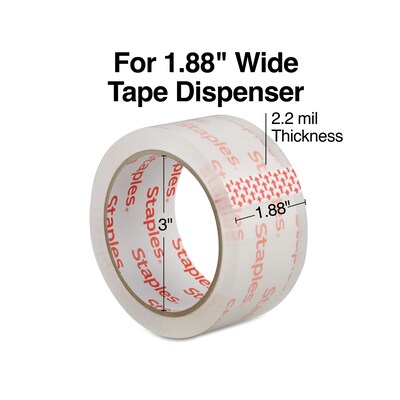 Staples® Lightweight Moving & Storage Packing Tape, 1.88 x 54.6 yds., Clear, 36/Box (ST61004/52203)