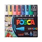 uni POSCA PC-5M Water-Based Paint Markers, Reversible Medium Tip, Assorted Colors, 8/Pack (PC5M8C)