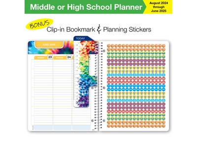 2024-2025 Global Printed Products Chalkboard Doodles 8.5" x 11" Academic Weekly & Monthly Student Planner, Paper Cover