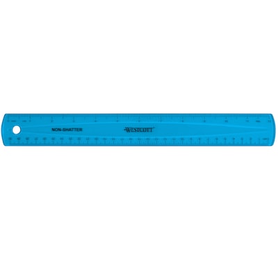 Westcott 12 Plastic Standard Ruler, Assorted, 12/Box (17721)
