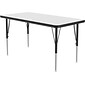 Correll Rectangular Activity Table, 48" x 24", Height-Adjustable, Frosty White/Black (A2448DE-REC-80)