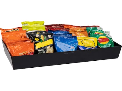 Mind Reader Plastic Snack Tray Countertop Organizer Condiment Holder, Black (SNACKORGT-BLK)