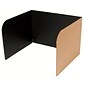 Classroom Products Foldable Cardboard Freestanding Privacy Shield, 13"H x 20"W, Black/Kraft, 30/Box (1330 BK)