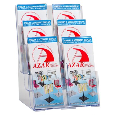 Azar 3-Tier 6-Pocket Plastic Trifold Brochure Holder (252379)