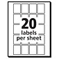 Avery Laser/Inkjet Multipurpose Labels, 1" x 3/4", White, 20/Sheet, 50 Sheets/Pack (5428)