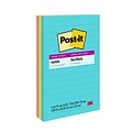 Post-it Super Sticky Notes, 4 x 6, Supernova Neons Collection, Lined, 90 Sheet/Pad, 3 Pads/Pack (6